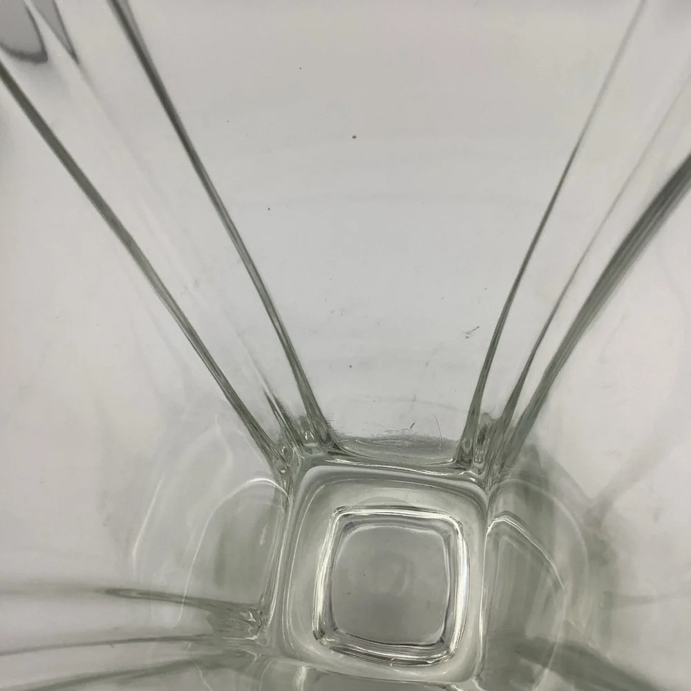 Elegant  French Four Sided Clear Glass Vase